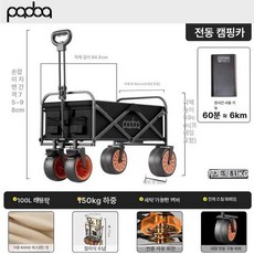 사륜 전동웨건 모듈 낚시 탑승가능 짐수레 캠핑 블랙 카트, 기본 모델명/품번, 1개, 전동 슈프림 글로시블랙