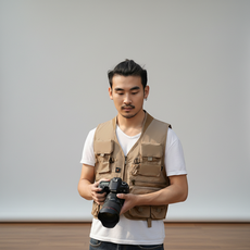 아웃도어 조끼 메쉬 소재 다용도 수납 브라운 XXXL 낚시용