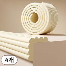 리빙메이커 말랑 쿠션 잘라쓰는 광폭 아기 모서리 코너 보호대, 4개, 아이보리