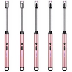 1+1+1+1+1 충전식 각도조절 점화스틱 향초 인센스 전자라이터 (개별포장), 로즈골드 5개입, 1개