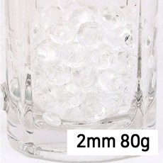 크리스탈볼 80g 하이드로 소일 워터젤 고흡수성수지 수정토 대체토양 수경재배 방향제 개구리알모양, 크리스탈볼 2mm 80g 투명, 1세트