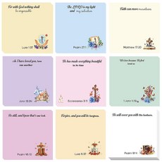 9팩 성경 구절 스티커 메모 세트 450장 기독교 셀프 스틱 메모장 꽃 십자가와 교회 디자인 여성과 친구를 위한 영감을 주는 선물 263787
