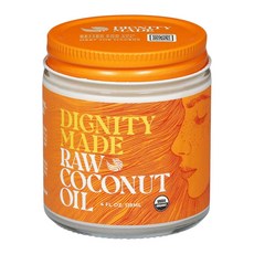 디그니티 코코넛 유기농 버진 코코넛 오일 비정제 원심분리 Raw Organic Coconut Oil for Skin Hair & Cooking - Unrefined Cent, 4 Fl Oz (1팩), 1개