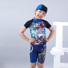 남아래쉬가드 어벤져스 수영복 주니어 반팔 수모 3p jja*25563wh