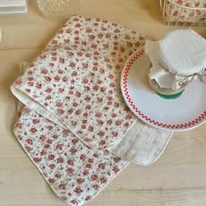 거즈행주 고리 키친크로스 주방핸드타올 국내제작, 1개, 16번 미니장미 빨강