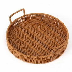 라탄 트레이(30cm) (내추럴) 과일용기 원형쟁반 cha+0385uS