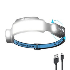SmilingShark공식스토어 헤드랜턴 COB+XPG헤드램프 충전식 모션센서 270° 회전 가능 헤드라이트 해루질용 헤드랜턴 머리/착용 캠핑/낚시/자전거 (3버전), TS-6블랙, 1개
