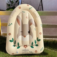 兒童防側翻浮排泳圈 可愛熊頭戲水玩水必備, 兔子, 1個