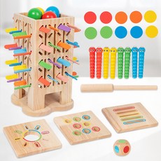 兒童五合一插木棍遊戲 抽棍投球 投幣抓蟲 顏色認知 手眼協調 益智玩具, 五合一抽木棍遊戲【0.6kg】, 1個