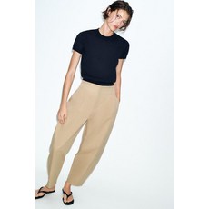ZARA 울 니트 탑 - 네이비