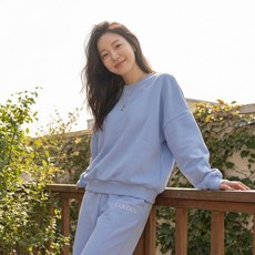 상상그이상 여성용 국내제작 레터링 기모 맨투맨 조거팬츠 투피스 2PCS 세트 데일리룩