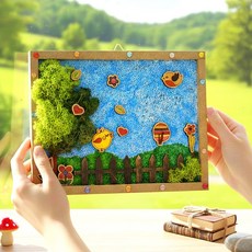 스칸디아모스 액자 만들기 봄 모스풍경액자 원예 키트 DIY 노인 어르신 중학생 수업 재료, 모스 풍경 액자 만들기(P00000FC)