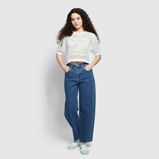 JAJU 여 크로쉐 반팔 니트 J115202105001 650538