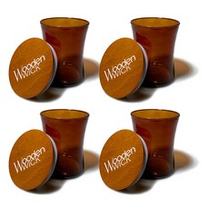 캔들 디퓨저 용기 고급 유리병 화병, 우든 450ml 4개, 캔들용기