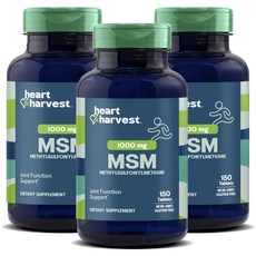 Heart & Harvest 1000mg MSM 메칠설포닐메탄 타블렛, 3개, 150정