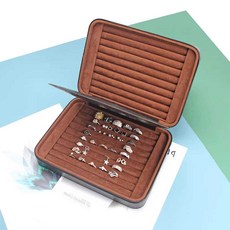 가죽 반지 대용량 디스플레이 귀걸이 보석 저장 휴대용 블랙 리치 패턴