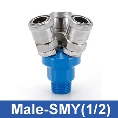 퀵 커넥터 공기 압축기 매니폴드 2 웨이 3 웨이 퀵 커넥트 멀티 호스 커플러 피팅 고강도, 12 SMY-04, [12] SMY-04