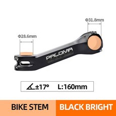 MA MTB 자전거 스템 170MM 17 7075 핸들 알루미늄 자갈 산악 160MM 도로 180MM 자전거용 CNC, 17Degr 160mm