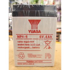 湯淺 YUASA NP4-6 6V 4Ah 鉛酸電池 (UPS 電動車 遙控車 緊急照明燈), 1個