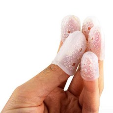 물결샵 실리콘 골무 화이트 악기 기타 손가락 연주 굳은살 방지 보호, S, 1개
