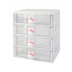 수납 케이스 데스크탑 스토리지 박스 학생 서랍 상자 펜 홀더 귀여운 사무실 헤어 액세서리 편지지, 없음, White 4 layers