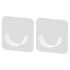 掛桿托 一包兩入 免釘免鑽伸縮桿托 托桿貼片 掛勾支架 免打孔伸縮桿掛貼 黏膠掛勾【SN0381】, 透明色