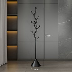 휴식숲 쓰러지지 않는 아티후크 프리미엄 스탠드 옷걸이 행거, 블랙