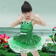 無品牌 六一兒童小青蛙演出服蓬蓬裙幼兒園小跳蛙舞蹈服裝卡通紗裙