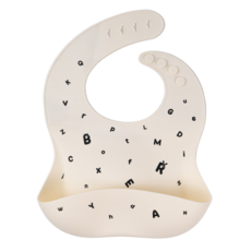 리틀그립 프리미엄 유아 올 실리콘 턱받이, 1개, 1개입, 화이트알파벳