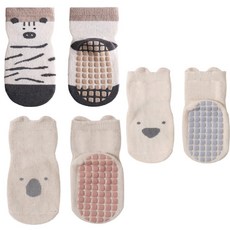 KIDS PARK 寶寶防滑學步襪 (多入組) - 可愛動物造型 防滑安全學步襪