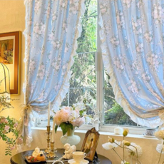 프렌치감성 봄커튼 플라워 커튼 프랑스 스타일 꽃 레이스 커텐