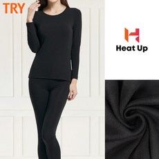 TRY 부드럽고 따뜻한 여성 발열내복 중기모 상하의세트