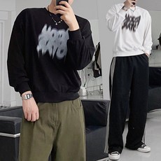 디에이 일반 크롭 빈티지 오버핏 맨투맨