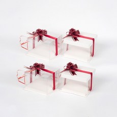 star starred 투명 케이크 상자 혼합 뚜껑 올인클루시브, 미니(1단) 4개(흰2 투명2 뚜껑), 1세트