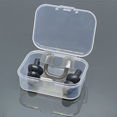 專業級柔軟矽膠鼻塞耳塞組，防嗆水鼻夾，成人兒童通用，游泳必備，舒適安全, 黑色鼻塞+黑色耳塞-2套, 1個