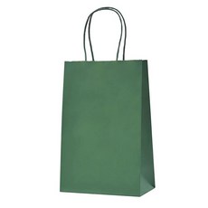 Nexmint 크래프트 종이 봉투 손잡이가 달린 작은 선물 가방 생일 휴일 선물 파티 소매 축제 간식 비즈니스 DIY 공예용 (12팩 그린), 초록색