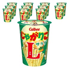 Calbee 卡樂比 Jagarico長頸鹿薯條 L號 野菜沙拉口味, 68g, 12杯