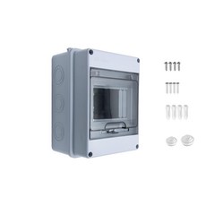 IP65 방수 배전 보호 박스 5방향 회로 차단기 딘 레일 ABS 투명 커버 실내외 벽 마운트, 단일 HT-5