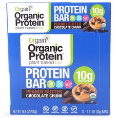 Orgain 無麩質素食蛋白質巧克力碎花生醬 10g 12入, 1個, 480克