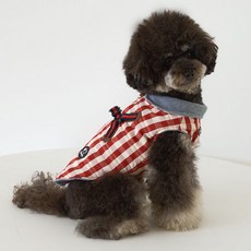 RealPet 格紋胸背帶外套, 紅色