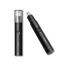 ShowSee鼻毛修剪器，迷你筆型設計，360度旋轉刀頭，可水洗, Black, C1-BK