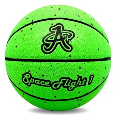 Space FLIGHT 라이트 1 공식 농구공 가죽 게임 공 실내/실외 코트 사이즈 7 74.9cm(29.5인치) 성인용 (갤럭틱 그린), 은하계 그린, 1개