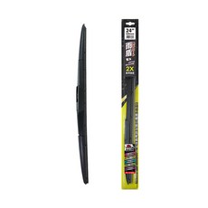 雨盾 超撥水鍍膜三節式矽膠雨刷 24吋, 日本矽膠 原廠品質, 耐用強度2倍, 適用於U型勾雨刷臂的車輛