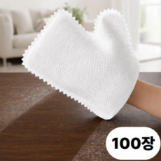 바로바잉 먼지강력흡착 다회용 편리한 부직포 청소 장갑, 화이트, 100개
