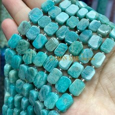 천연석 8x12MM 특수 평면 직사각형 아쿠아 마린 황수정 석영 스페이서 비즈 쥬얼리 만들기 Diy 팔찌 액세서리, amazonite, 8x12mm 12-14pcs