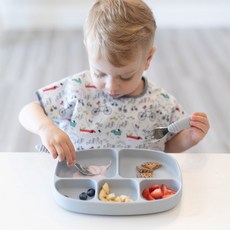 범킨스 자기주도 이유식 유아 흡착식판 5구, 그레이, 1개, 단품