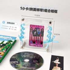 CD 앨범 카세트 홀더 3인치 사진 액자 테이블 상판 장식 수납 박스 타일, 리본타입 1컷 양쪽 리본 전시대