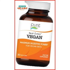 리얼자임스 비건 소화 효소 프로바이오틱스 포함 더 나은 자연 지원 복부 팽만감 가스 트림 과민성 대장 증후군, 1 Count (Pack of 30), 1개, 30정