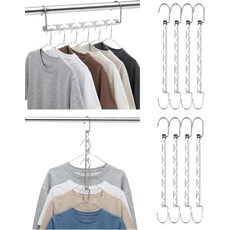 Mr. Pen- 옷걸이 8팩 6슬롯 360 회전 고리 금속 옷장 정리함 매직 캐스케이딩 행거 공간 절약기 및 보관함