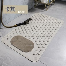 DIU 家用浴室防滑衛生間防滑墊洗澡廁所地墊洗手間防摔墊浴缸按摩墊子, 卡其:360X690㎜, 1個